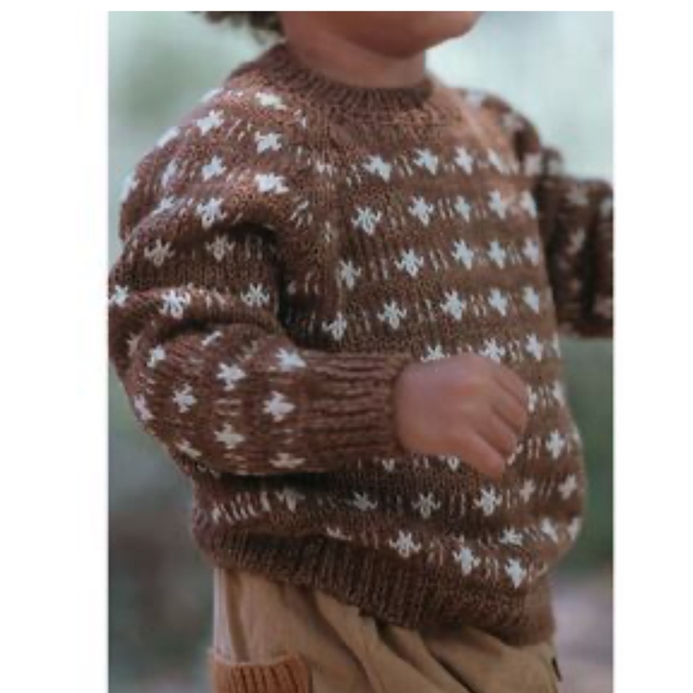 NWT Wild Wawa Kids Autumn Cardigan Alpaca Sweater - Chocolate - 3-4